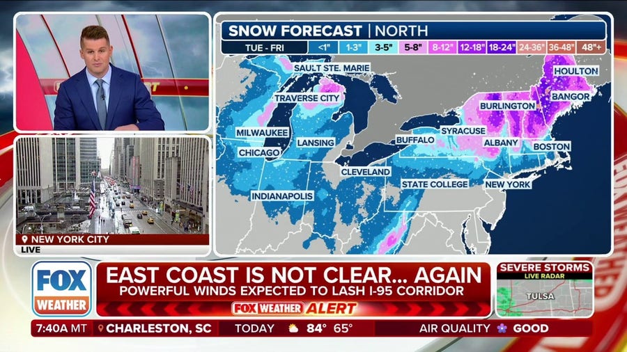 Coastal storm to lash Northeast, New England with heavy snow, high winds