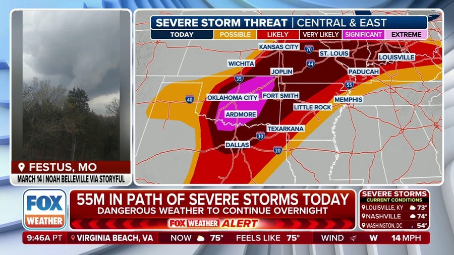 Destructive hail, damaging winds, tornadoes expected from severe storms Monday