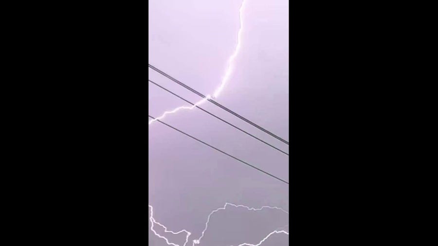 Watch: Plane hit by lightning over California