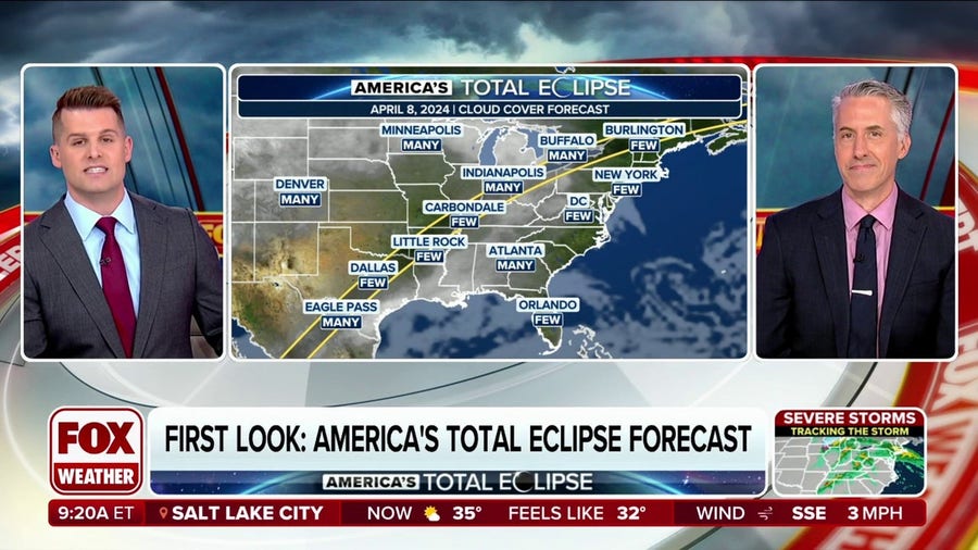 Total solar eclipse forecast shows cloud cover likely for Southern Plains