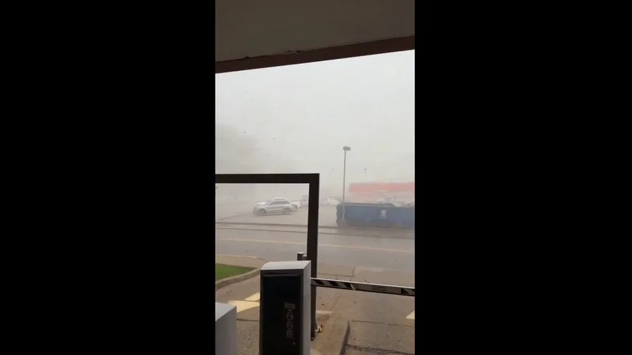 Watch: Man seeks shelter in Charleston, WV parking garage during storm