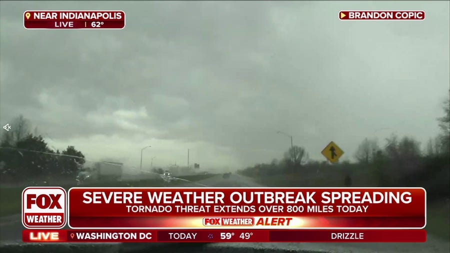 Heartland's severe weather outbreak extends over 800 miles Tuesday