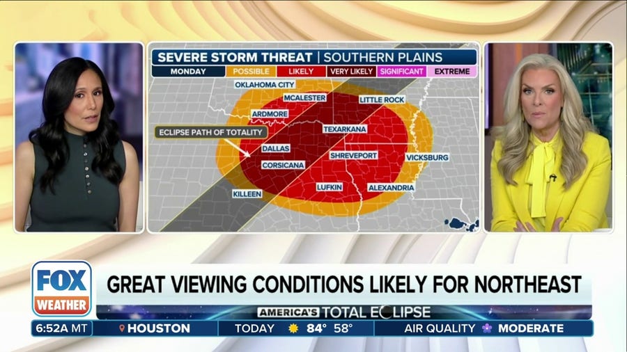 Severe weather threat remains for Dallas area on Monday amid solar eclipse