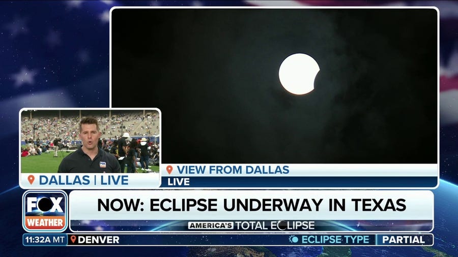 Dallas eclipse underway