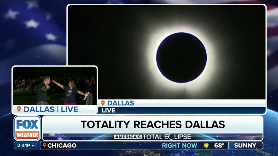 Dallas gets brilliant display of solar eclipse to raucous cheers