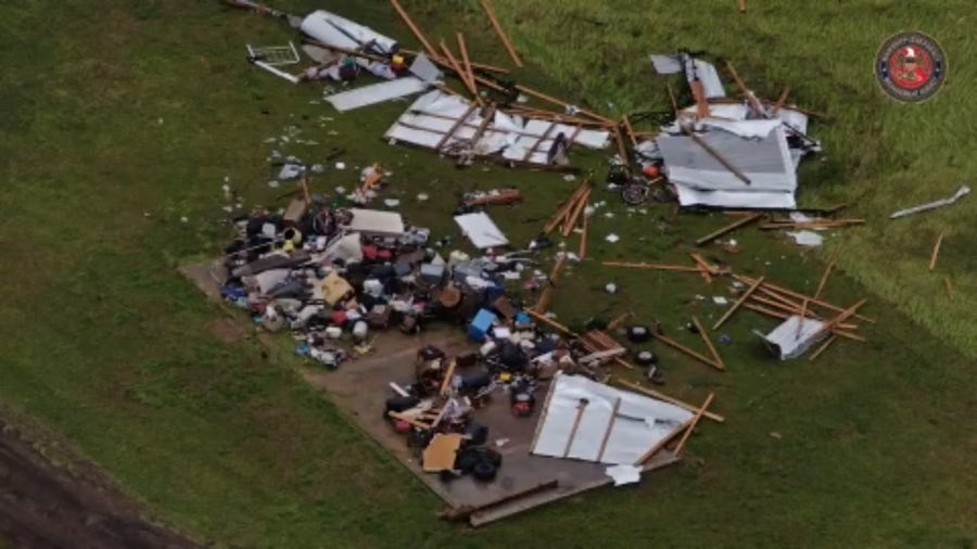 Aerial photos of Mississippi storm damage in Scott County