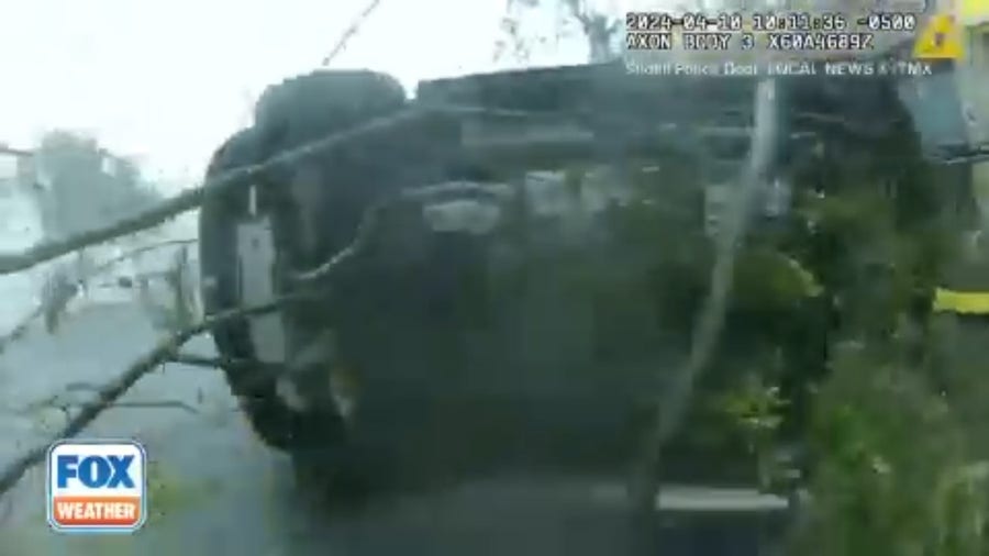 Police body cam footage shows moments after EF-2 tornado strikes Slidell, LA