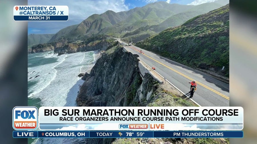 Big Sur Marathon course modified after rainfall leads to highway collapse