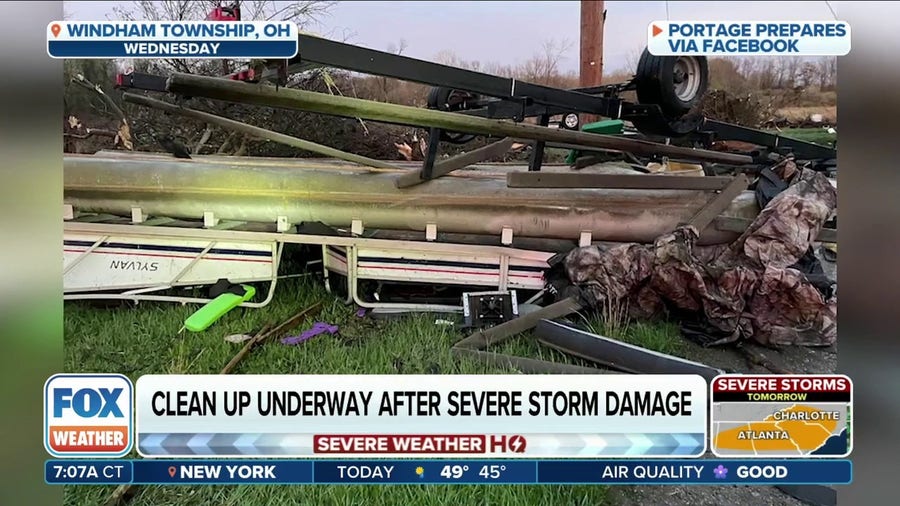 Severe weather leaves a trail of damage across Ohio and Michigan Wednesday