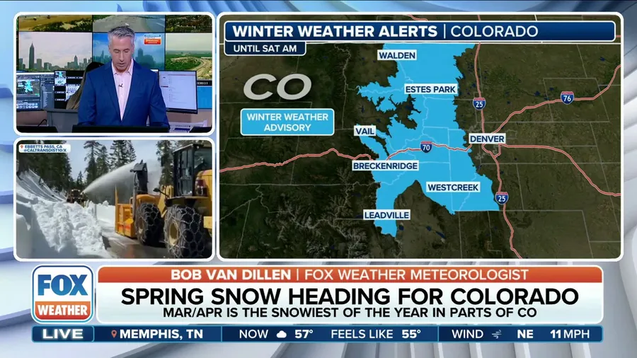 Spring snow heading for Colorado