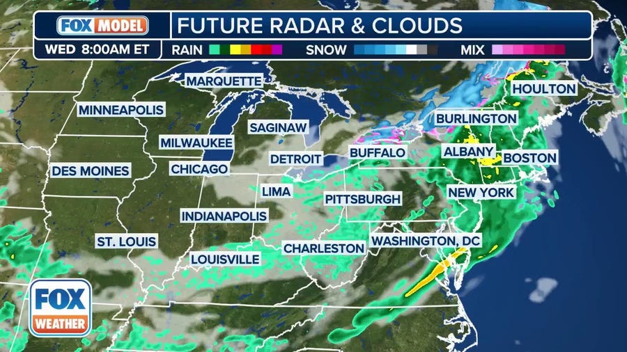Watch: Exclusive FOX Model Futuretrack shows more rain moving into the Northeast