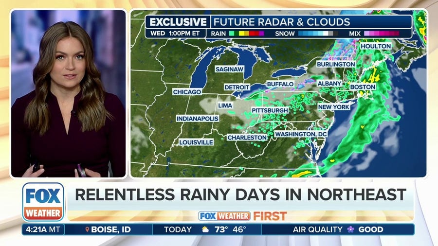 Cold front brings another shot of rain to Northeast