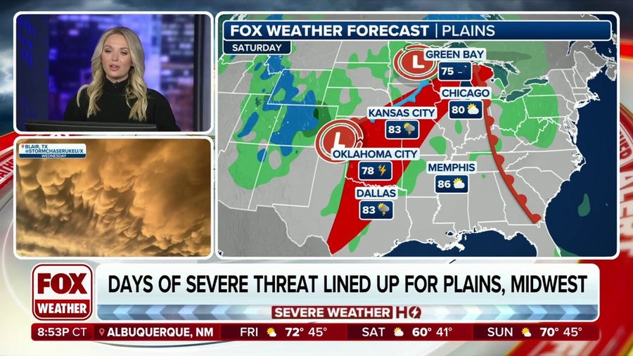 Severe weather targets Plains, Ozarks on Friday