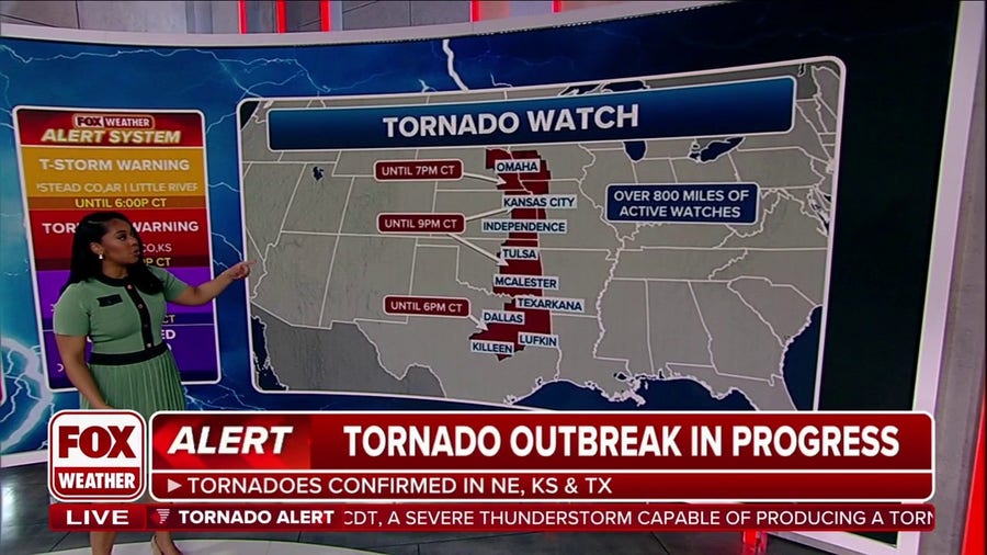 Tornado outbreak in progress across the Plains
