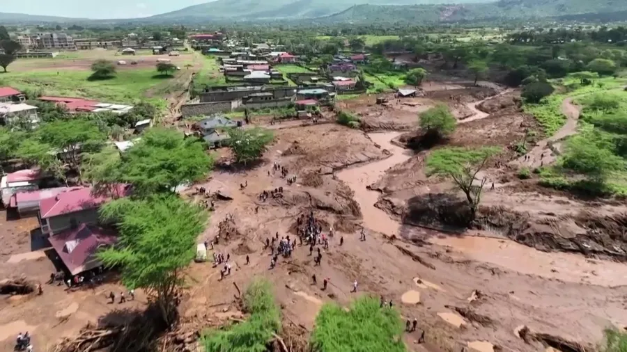 Drone video: See the muddy scar left in Kenya by flooding and landslides