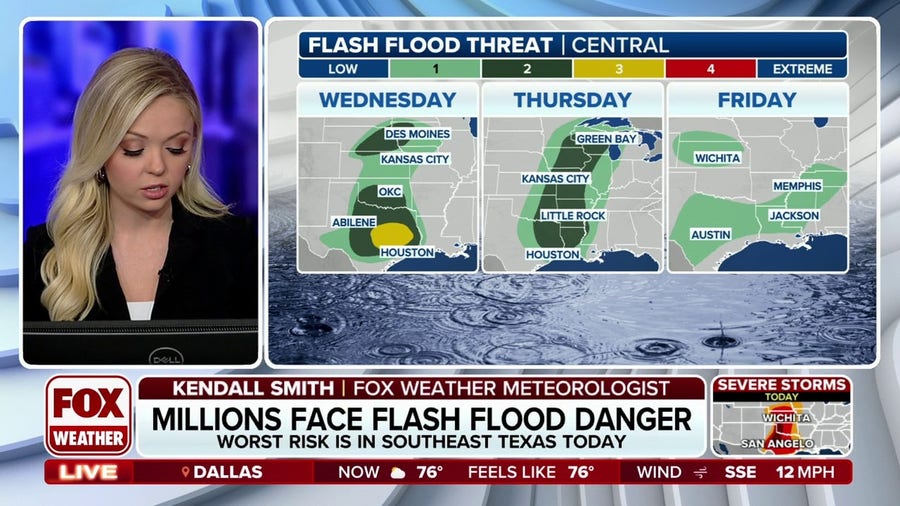 Southeast Texas residents among nearly 40 million at risk of seeing flash flooding Wednesday