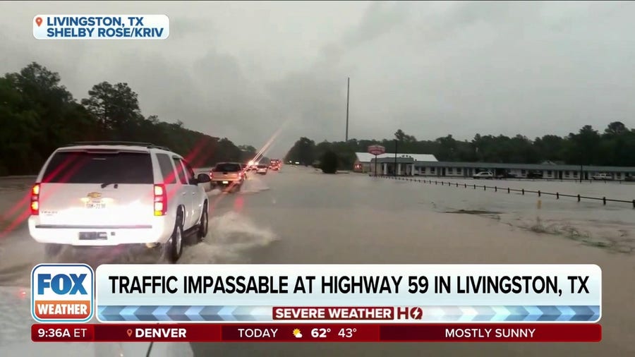 Flooding brings traffic to standstill on major Houston-area highway