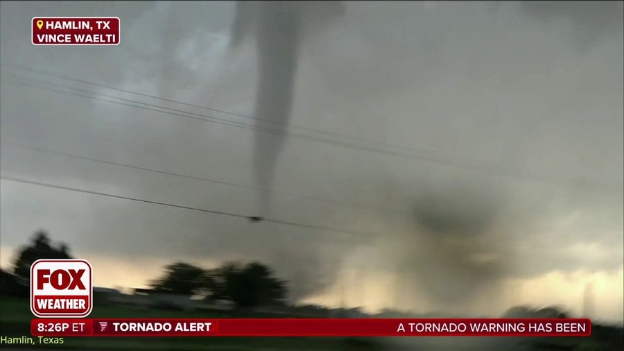 Caught on video: Tornado damages properties outside Hawley, Texas