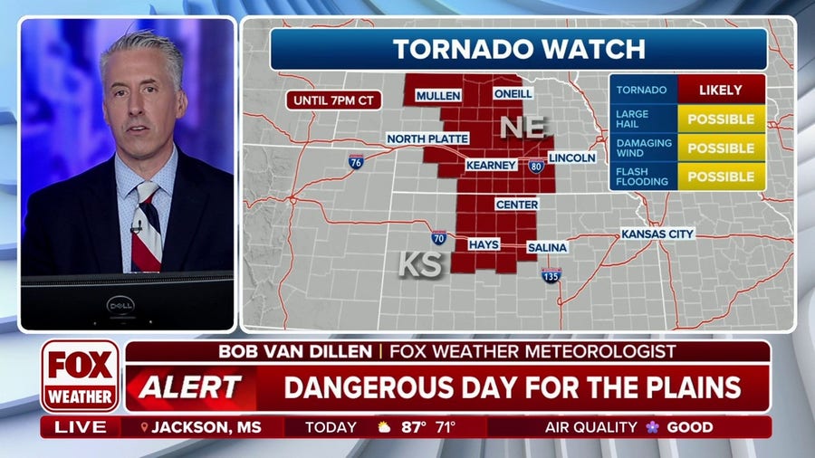 Tornado Watch issued for parts of Kansas, Nebraska