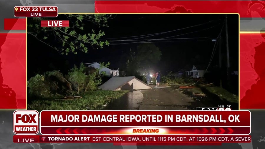 FOX 23 Tulsa reporter shows damage from tornado that hit Barnsdall, Oklahoma