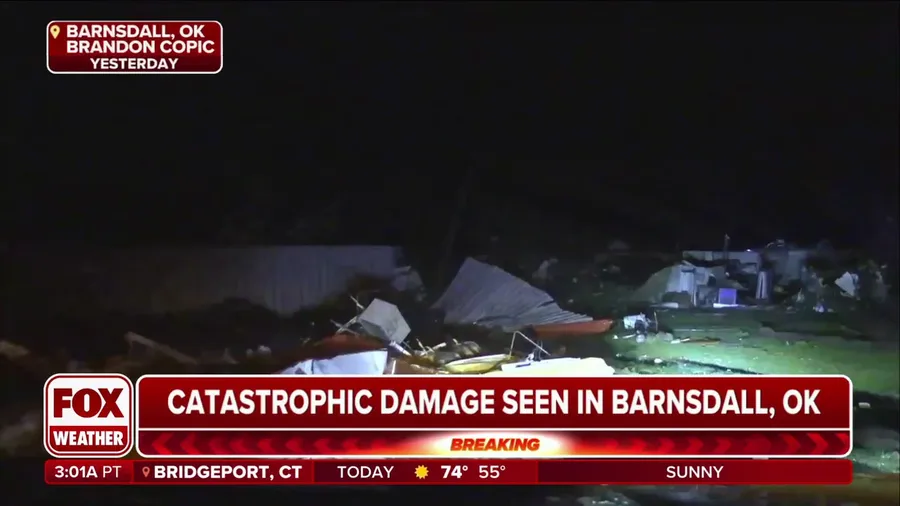 Catastrophic damage seen in Oklahoma after tornado rips through Barnsdall
