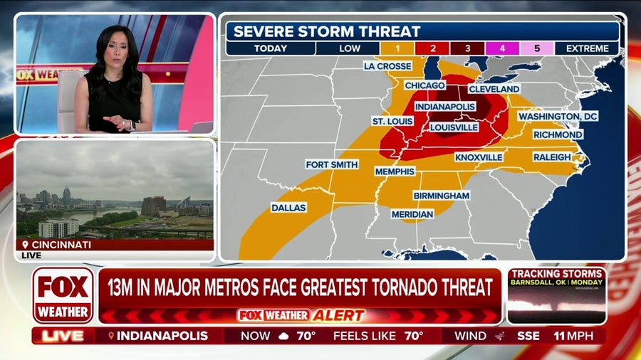 Multiday severe weather threat focuses over Ohio Valley on Tuesday