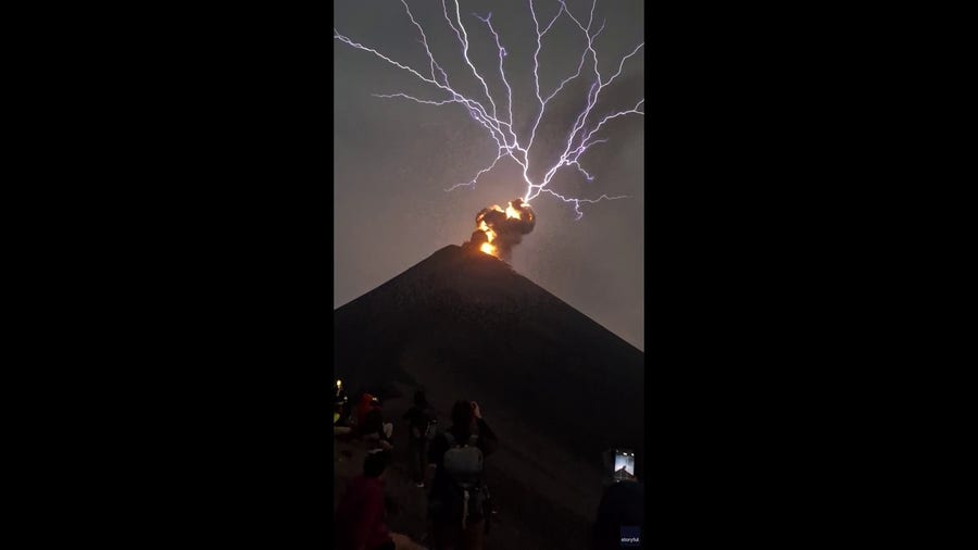 Crazy video: Lightning strikes erupting volcano in Guatemala
