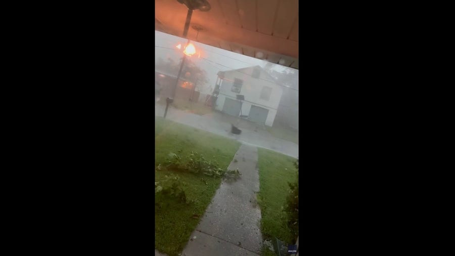 'Oh my God': Debris flies down street during tornado-warned storm in Louisiana