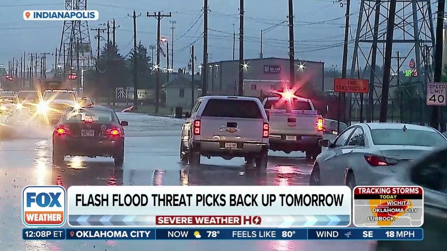 Heavy rain leads to flash flooding in Indianapolis on Wednesday morning