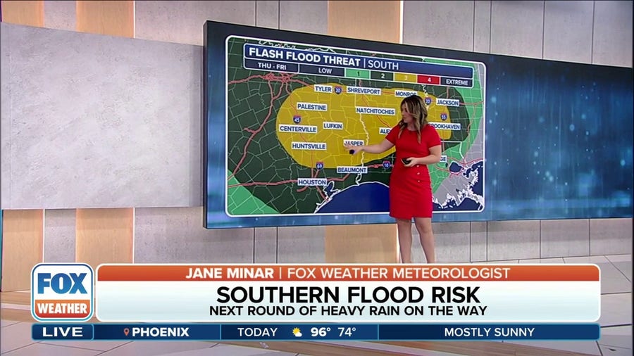 Flash flooding a threat to end workweek across the Gulf Coast