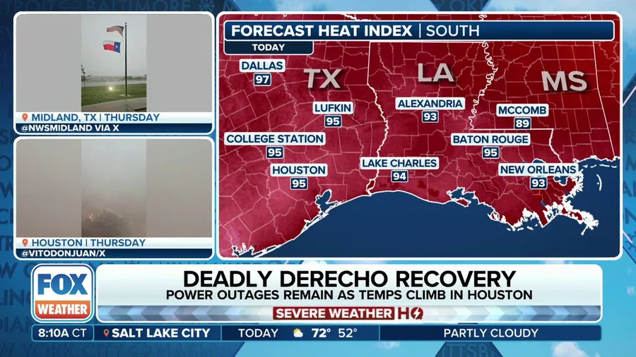 Heat returns to Houston in wake of deadly derecho