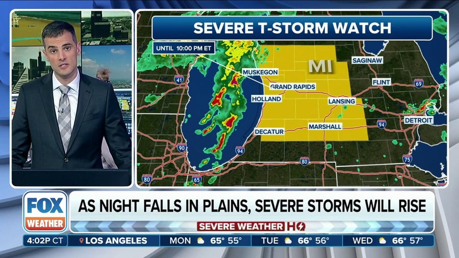 Severe storms target 2 parts of the country Monday