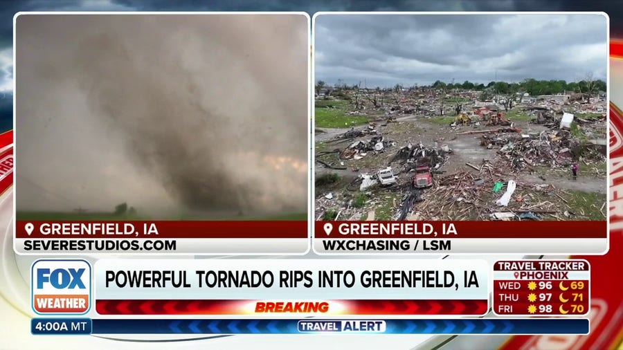 Destructive tornadoes slam Iowa with damage reported in Greenfield, Corning