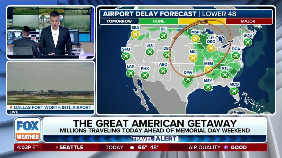 Memorial Day travelers facing flight delays with active weather across US