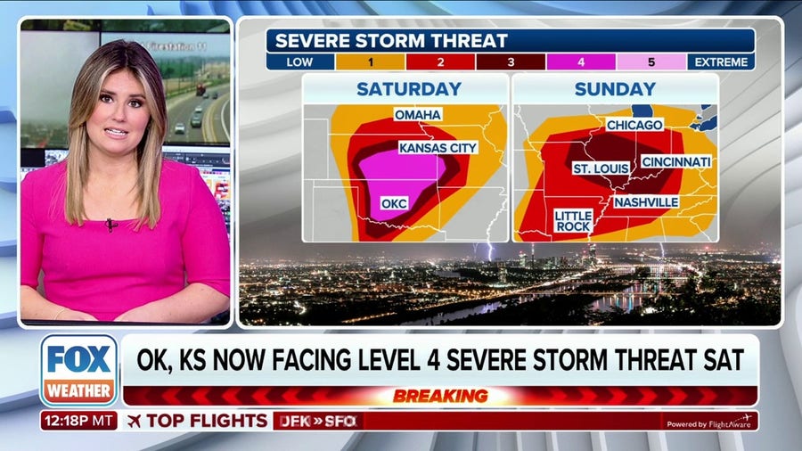 Millions now face Level 4 risk of severe weather Saturday in the Plains