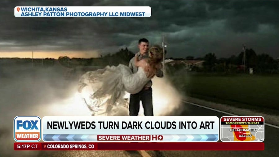 Kansas couple ties the knot despite thunderstorm