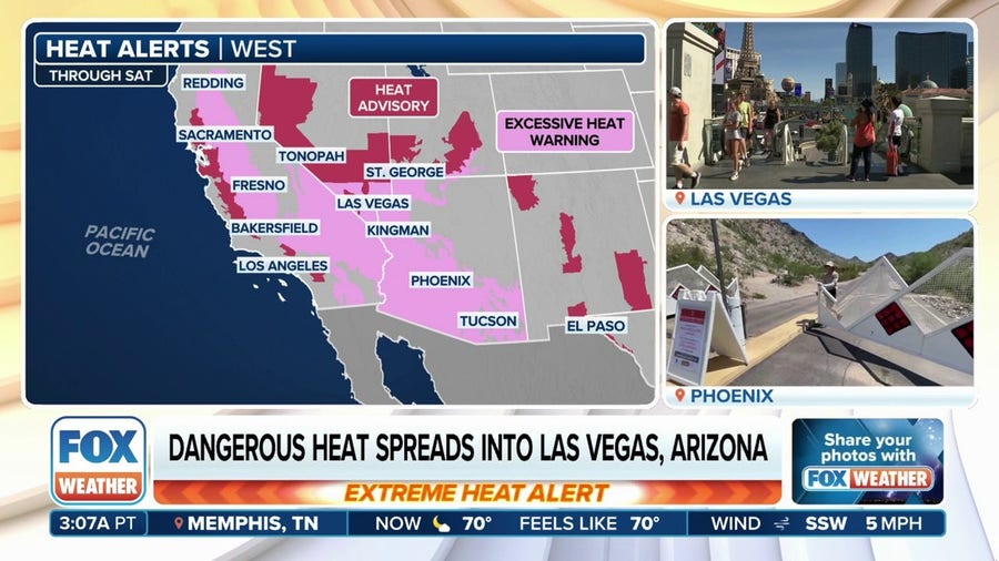 Dangerous heat spreads into Las Vegas, Arizona