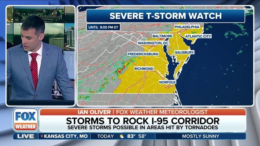 Severe Thunderstorm Watch issued for mid-Atlantic on Thursday