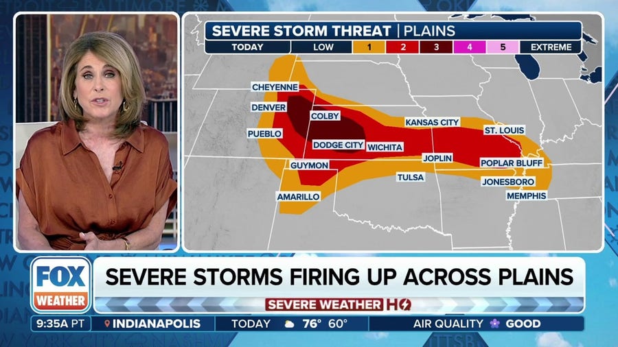 Severe storms firing up across Plains on Saturday