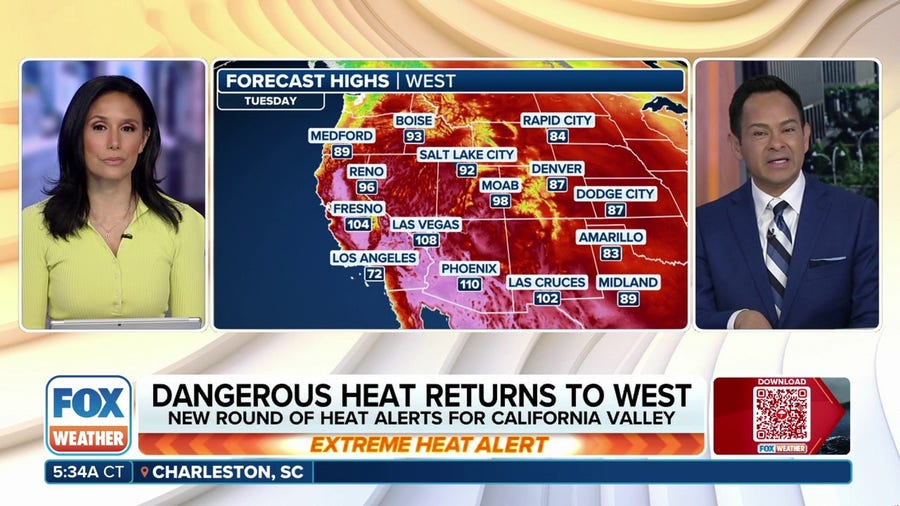 Millions across West under heat alerts as scorching temperatures return
