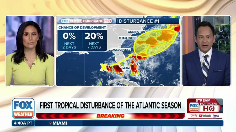 First tropical disturbance of Atlantic hurricane season forms in Gulf of Mexico