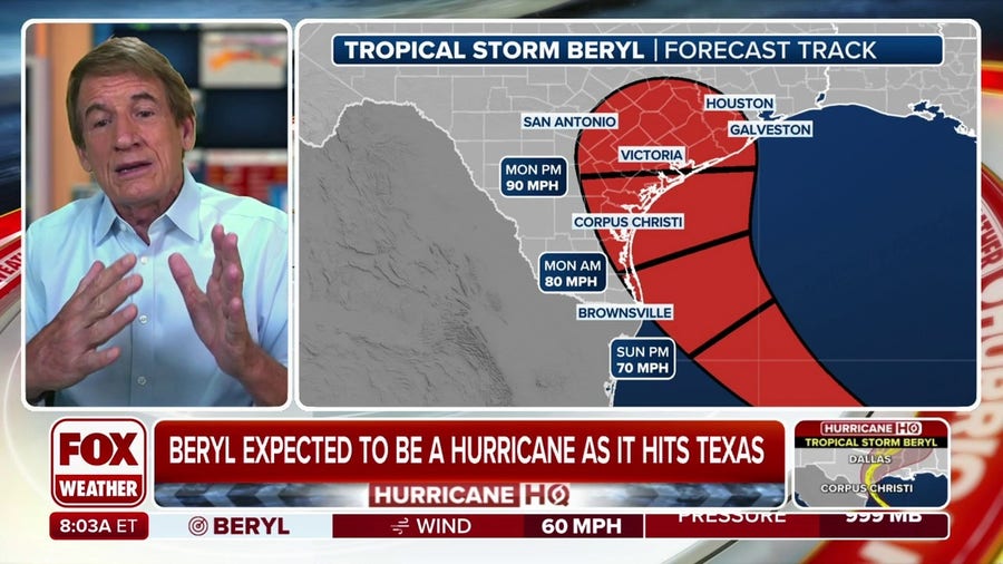 Beryl expected to be a hurricane as it hits Texas