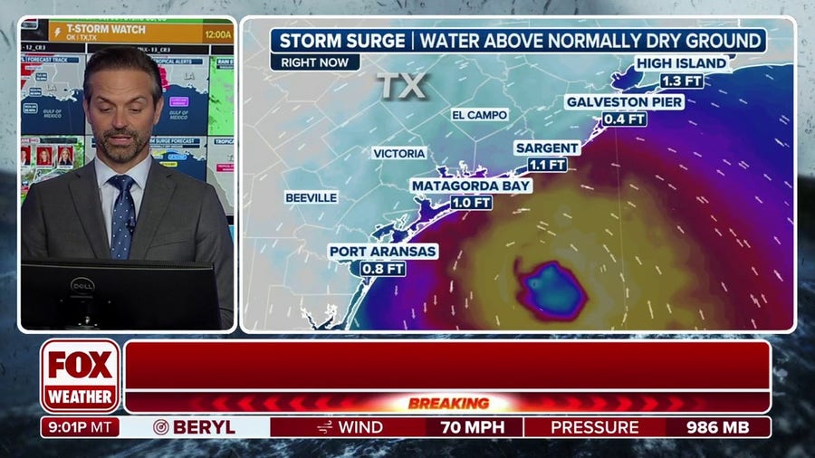 Tropical Storm Beryl makes its final approach on the Texas coastline