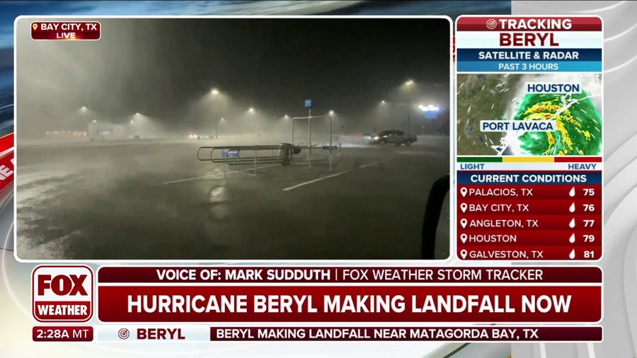 Hurricane Beryl making landfall along Texas coast