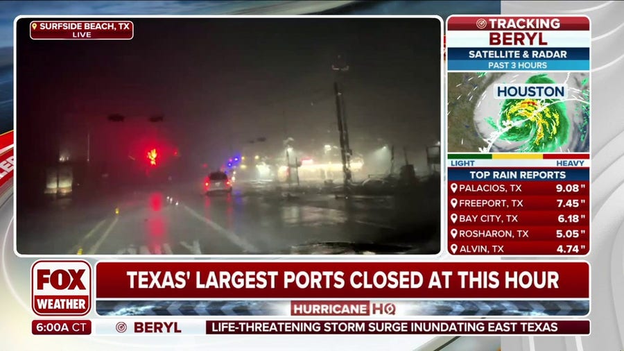 High winds blasting Texas coast after Hurricane Beryl roars ashore