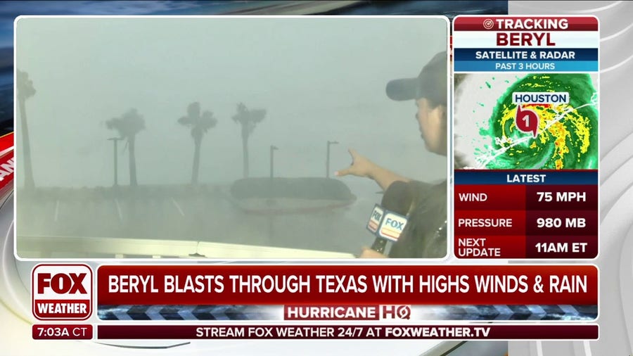 Galveston being pounded by damaging winds, torrential rain from Hurricane Beryl