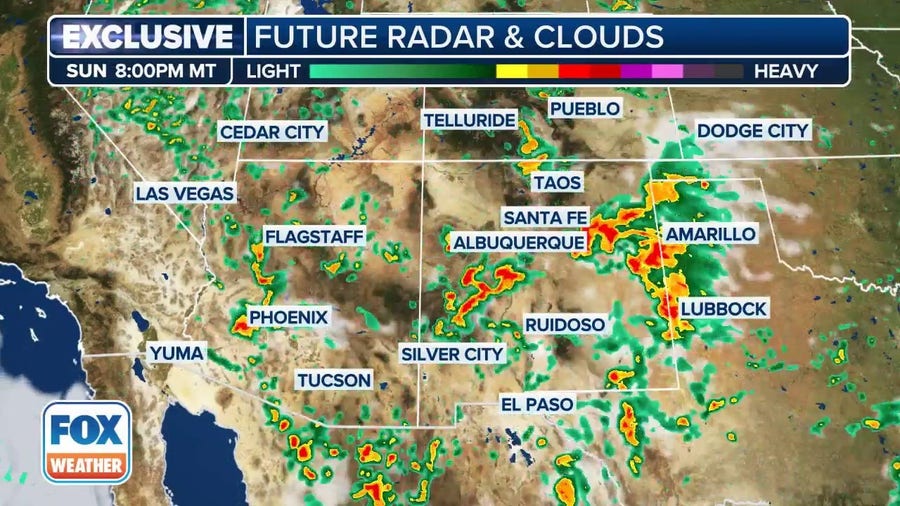 Watch: Exclusive FOX Model Futuretrack shows monsoonal moisture pounding Southwest