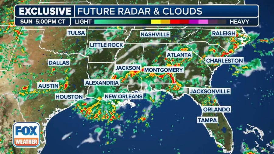 Watch: Exclusive FOX Model Futuretrack shows days of heavy rain, thunderstorms drenching southern U.S.