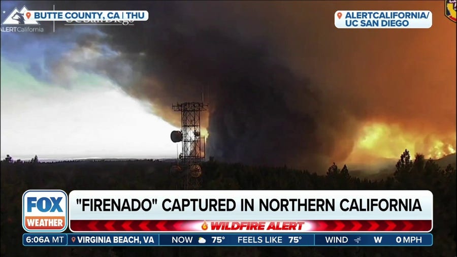 'Firenado' swirls over Northern California's Park Fire