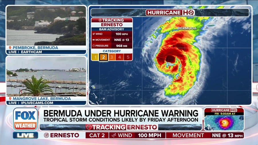 Bermuda under Hurricane Warning as tropical storm conditions likely by Friday afternoon